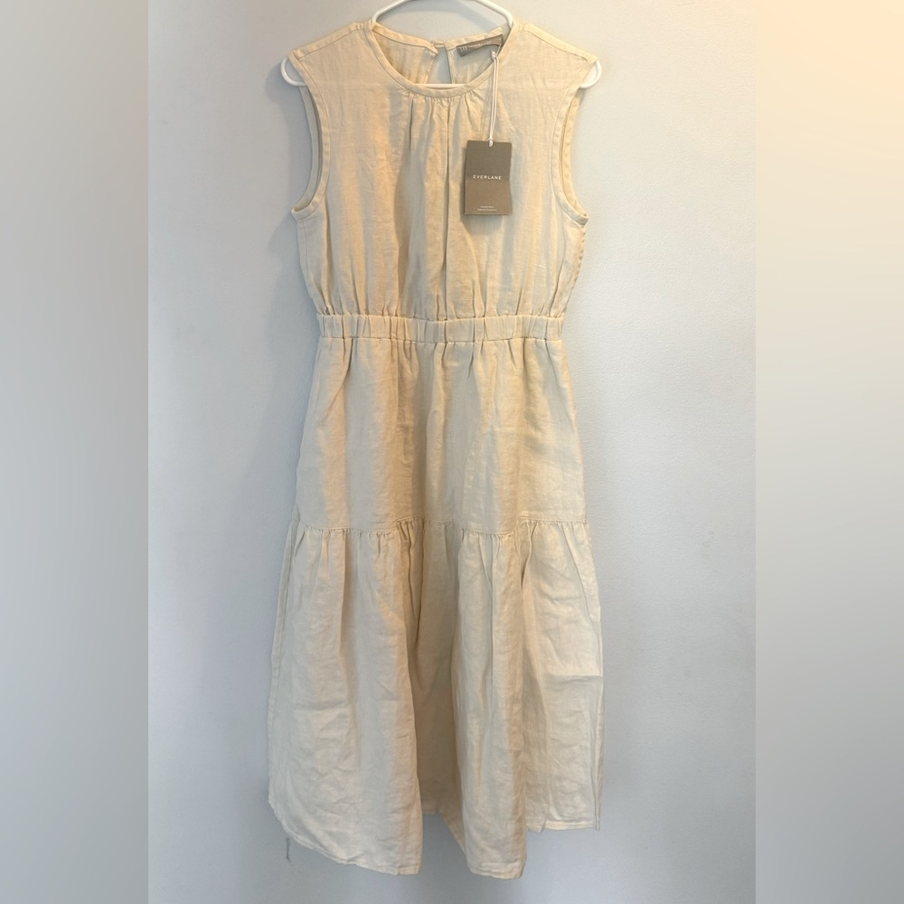 Everlane Linen Open-Back Dress, size 2, NWT
